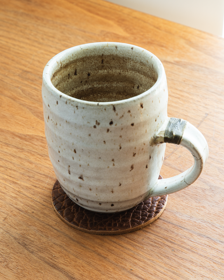 Bison Leather Coasters Brown Lifestyle Mug