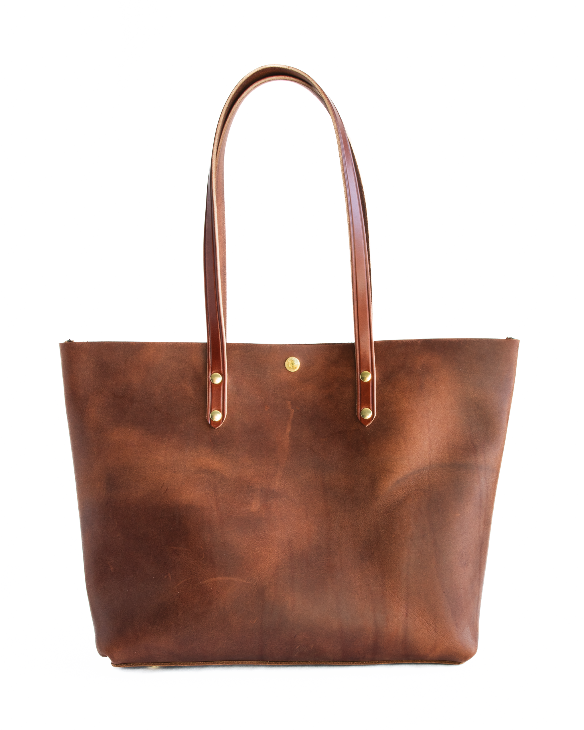 Classic Brown Crunch offers Leather Tote Bag