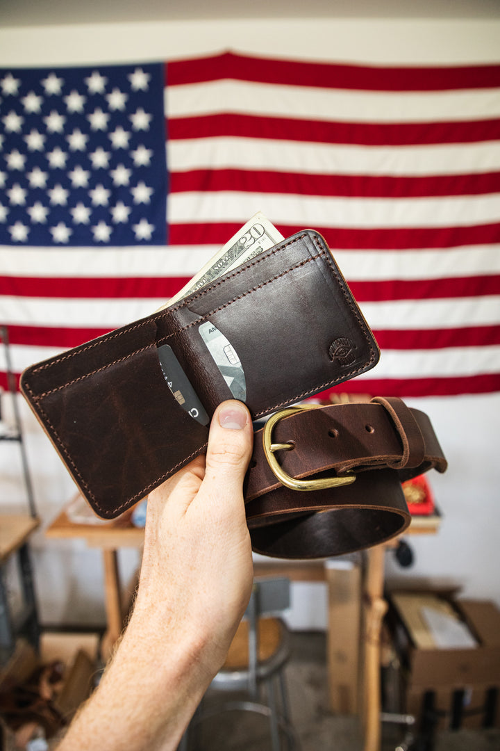 Belt and wallet bundle creative belt and bifold with American flag