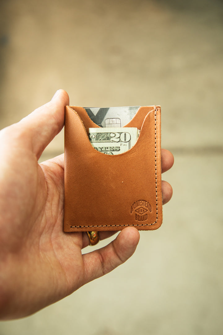 Minimalist wallet creative front with money #color_bourbon