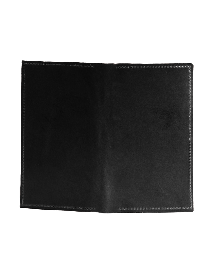 Black Checkbook Open Back White Background #color_black