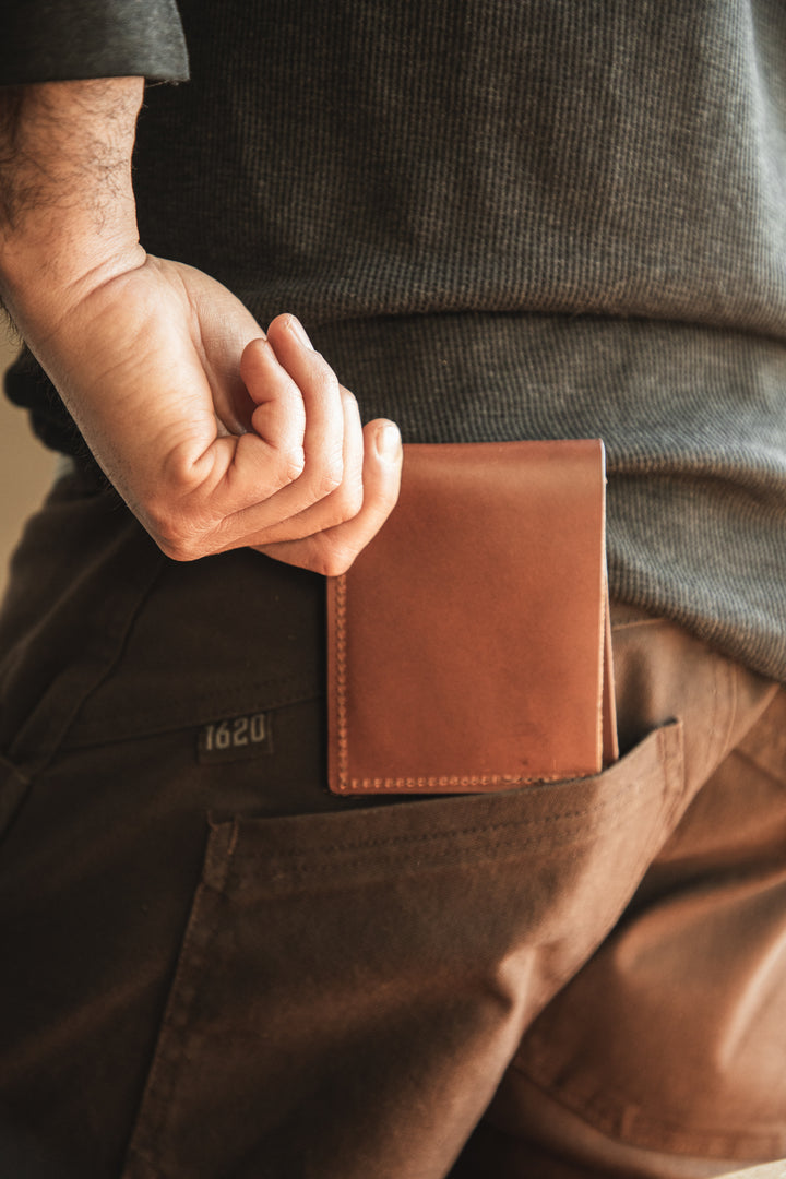 Brown Men's Bifold Creative Left Back Pocket Corner In #color_brown