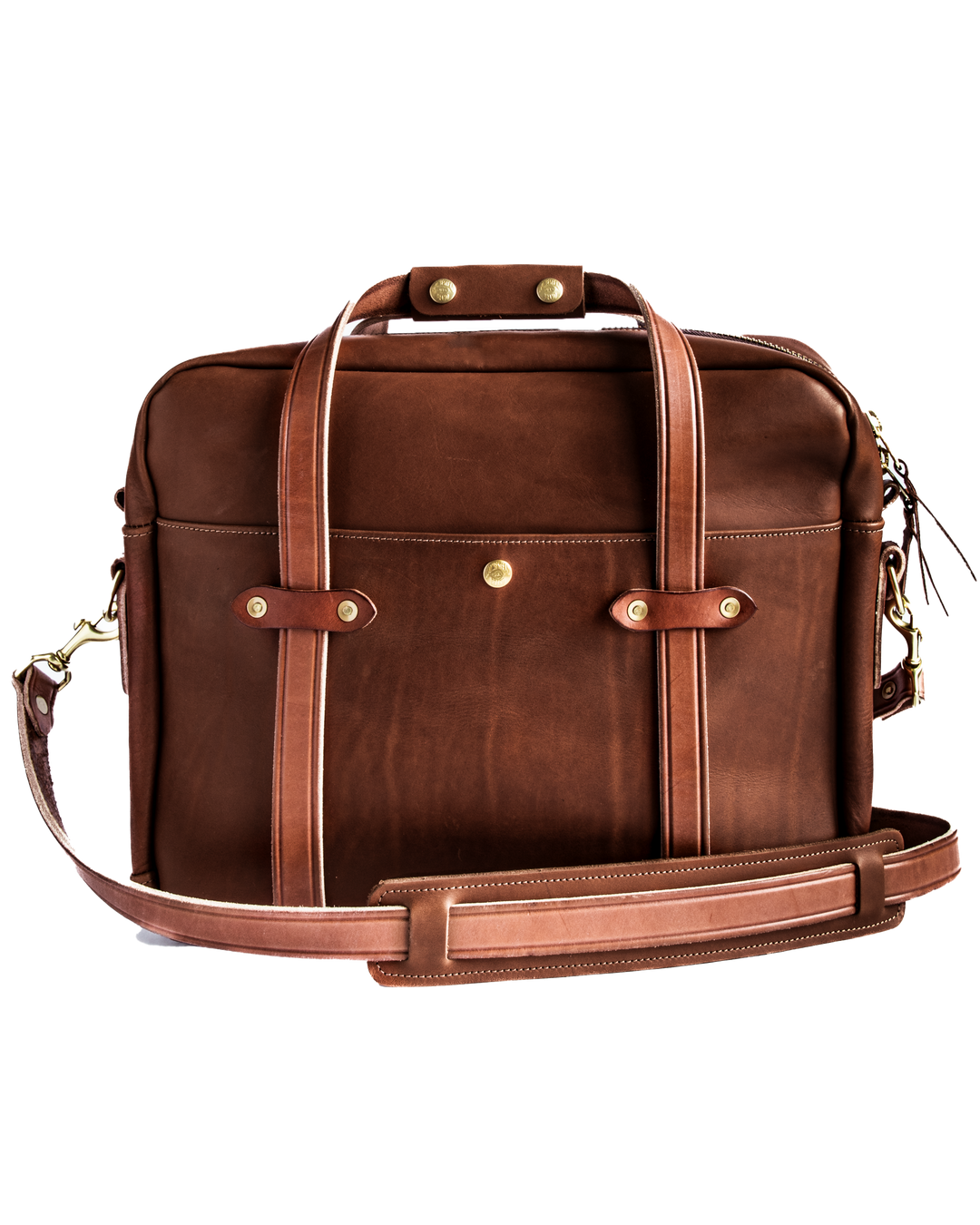 Briefcase Large Brown front White Background #color_brown