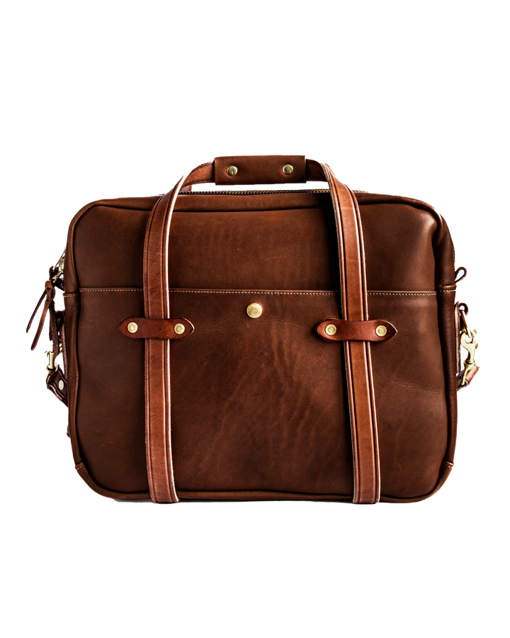 Briefcase Large Brown Back White Background #color_brown