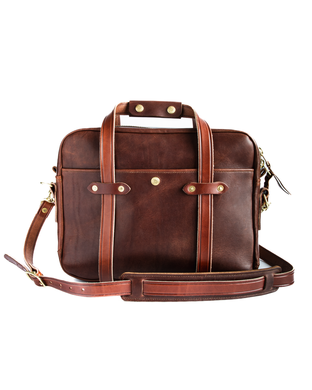 Briefcase Standard Brown Front White Background #color_brown