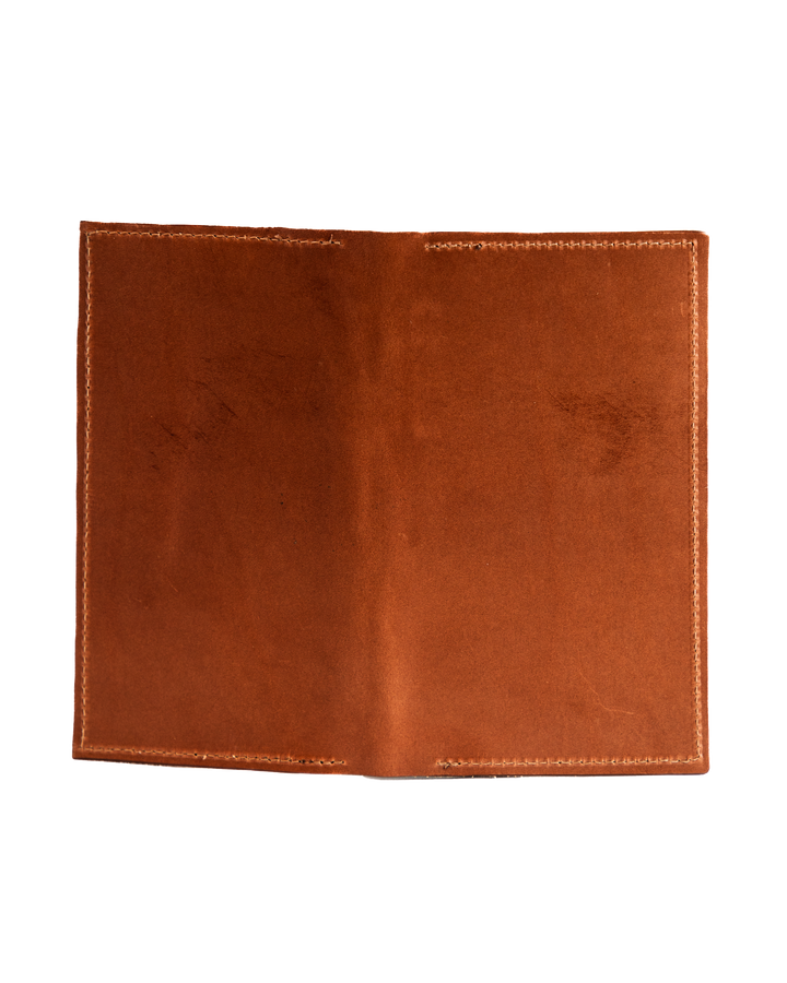 Brown Checkbook Open Back White Background #color_brown