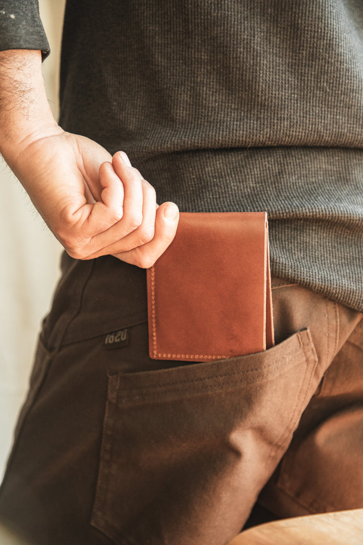 Brown Men's Bifold Creative Left Back Pocket Corner In #color_brown