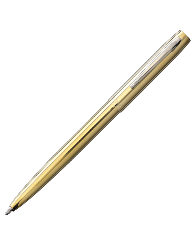 Gold pen on a white background