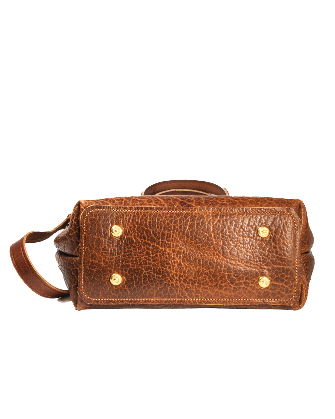 Mini Tote No. 1307 Brown Bison Bottom View #color_brown