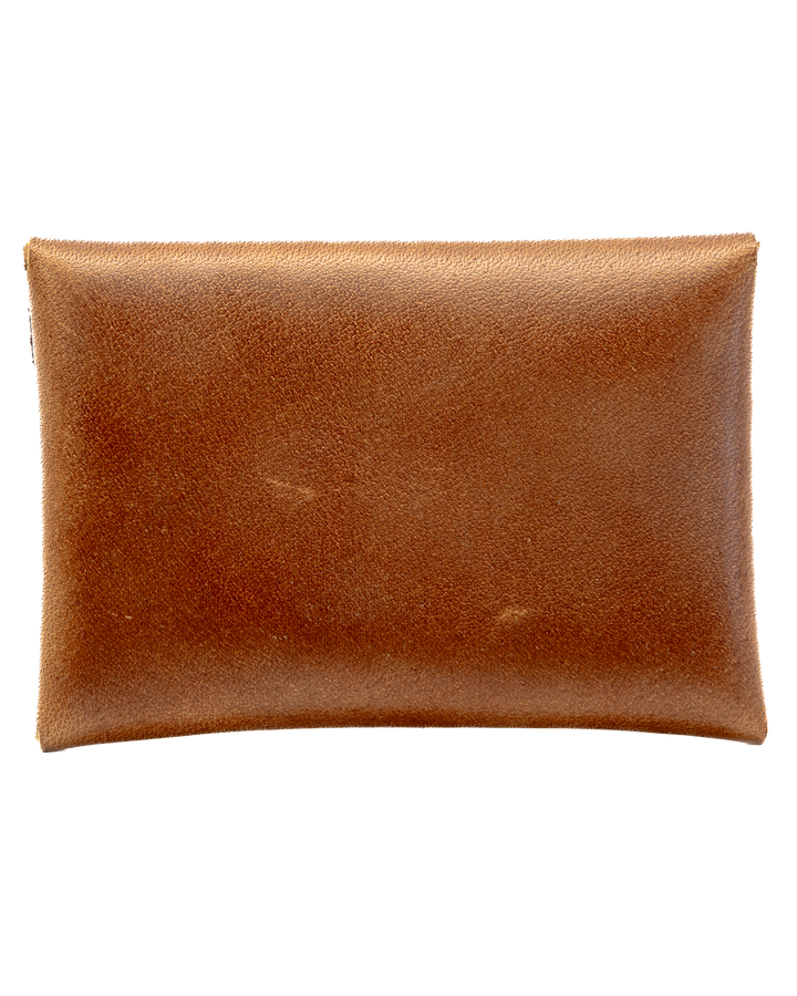 Brown leather pouch on a white background back #color_brown