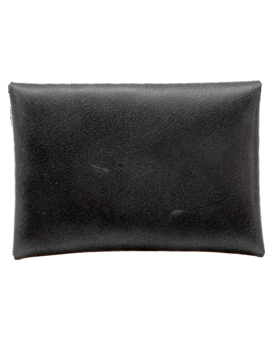 Black leather pouch on a white background #color_black