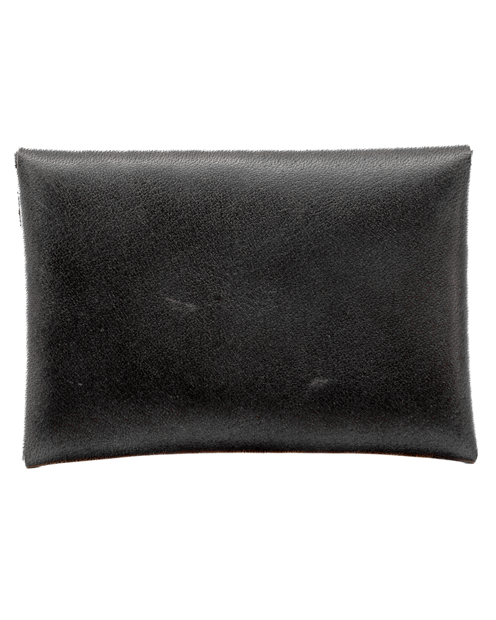 Black leather pouch on a white background #color_black