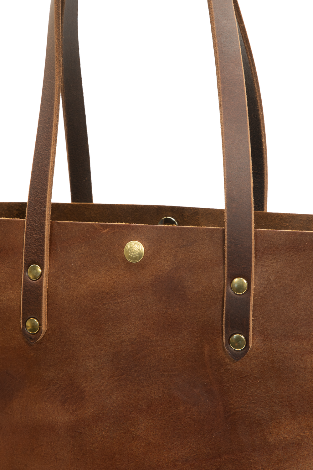 classic tote in brown front detail shot #color_brown