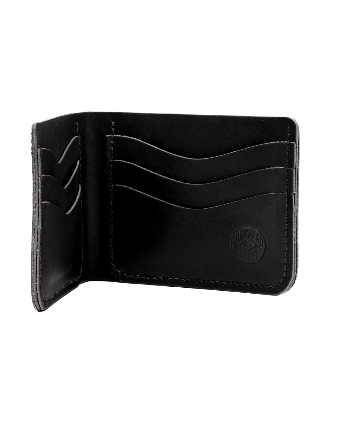 Black leather wallet on a white background #color_black