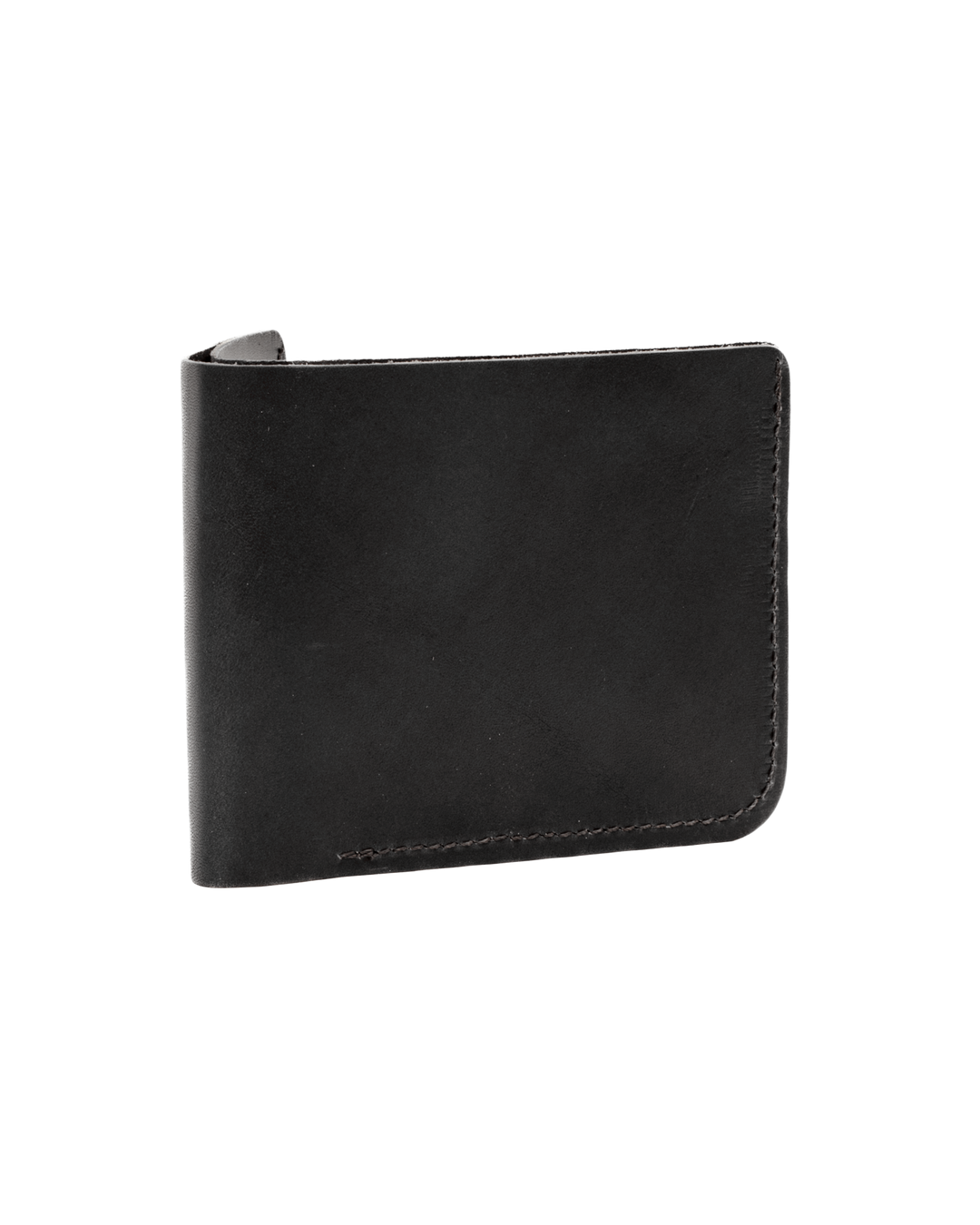 Black leather wallet on a white background back #color_black