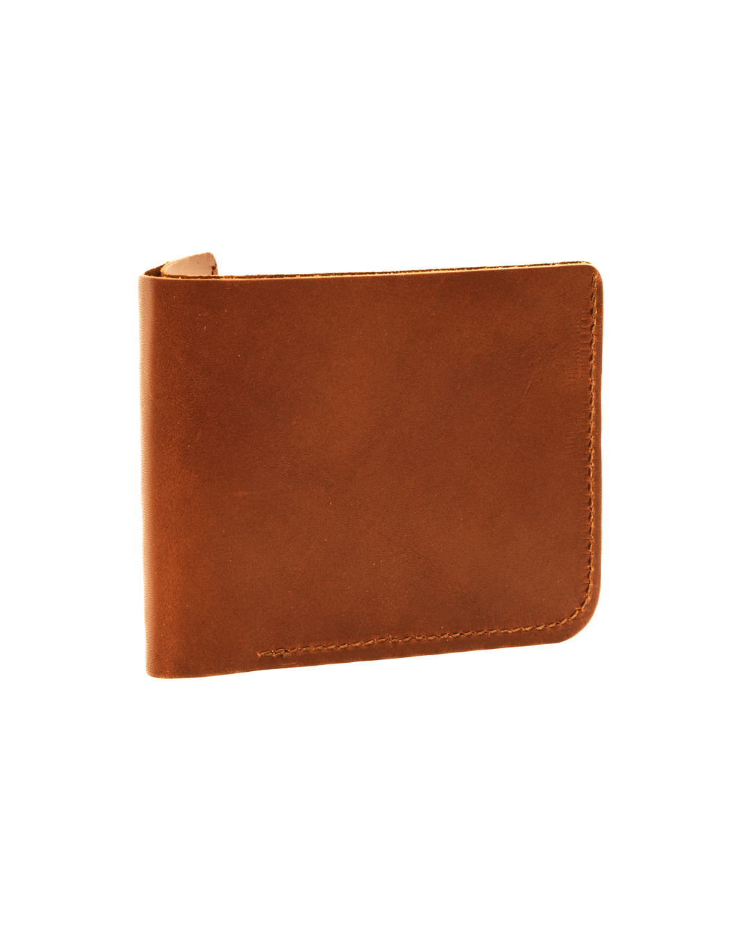 Brown leather wallet on a white background back #color_brown