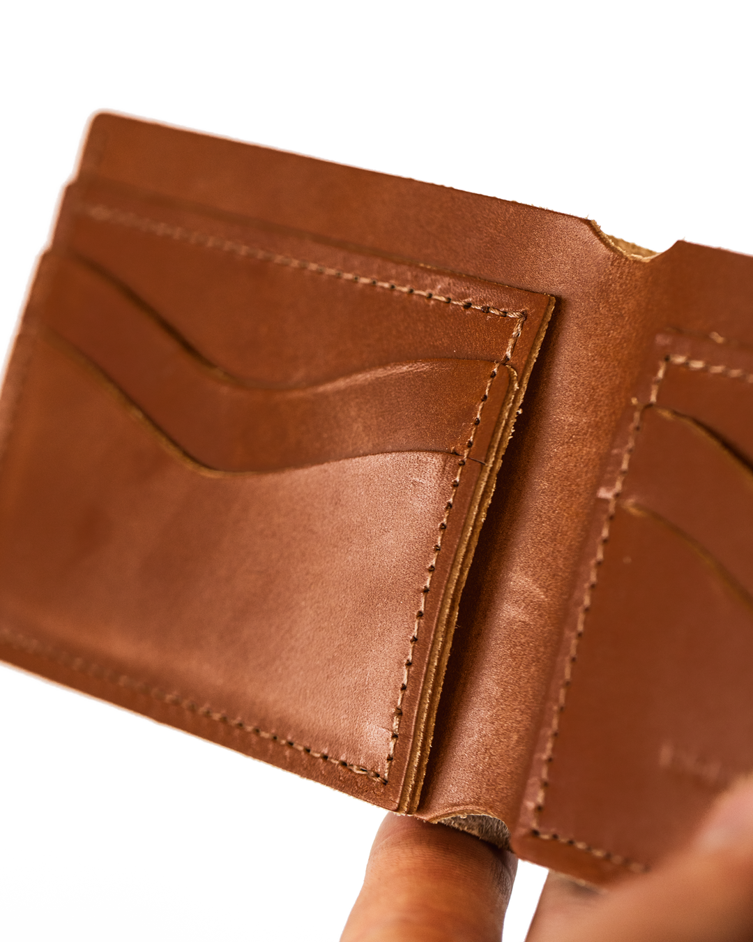 Leather Bifold Wallet Brown Left Side #color_brown