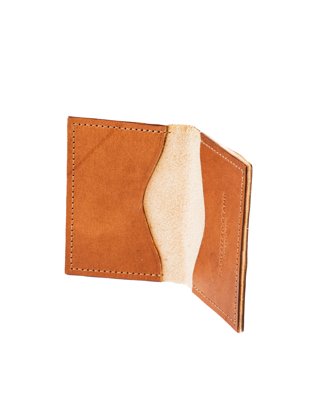 Bourbon Folding Pocket Wallet Inside Angle Open #color_bourbon