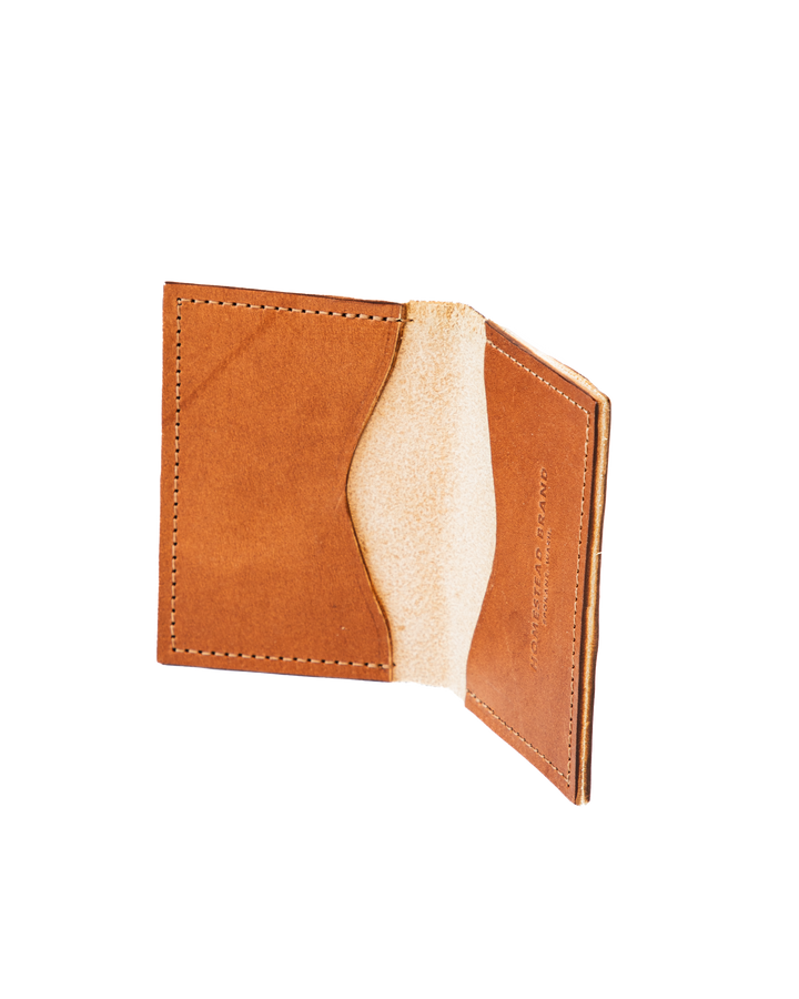 Bourbon Folding Pocket Wallet Inside Angle Open #color_bourbon