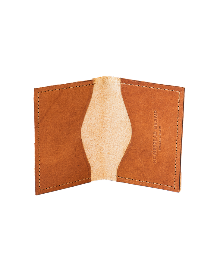 Bourbon Folding Pocket Wallet Inside Open #color_bourbon