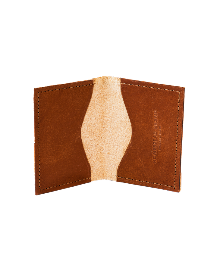Brown Folding Pocket Wallet Inside Open #color_brown