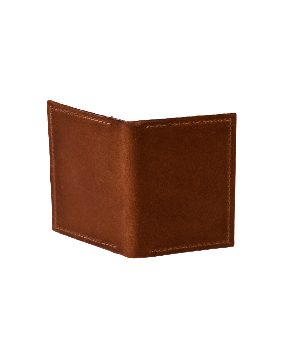Brown Folding Pocket Wallet Outside Open #color_brown