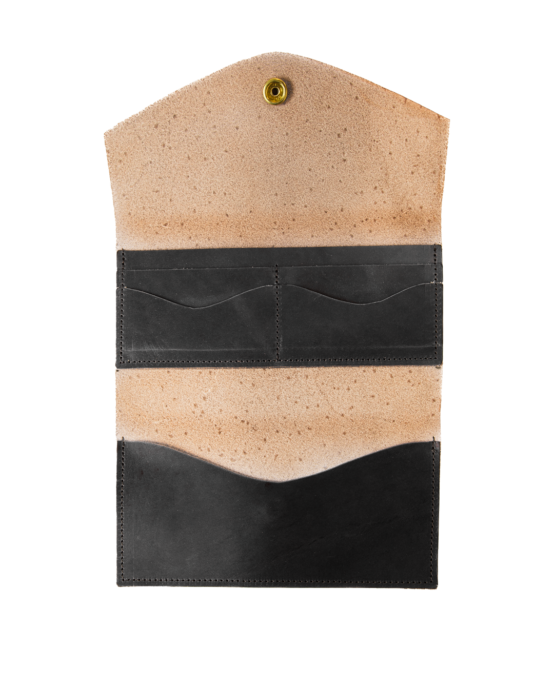 Trifold Wallet Black Open Front #color_black