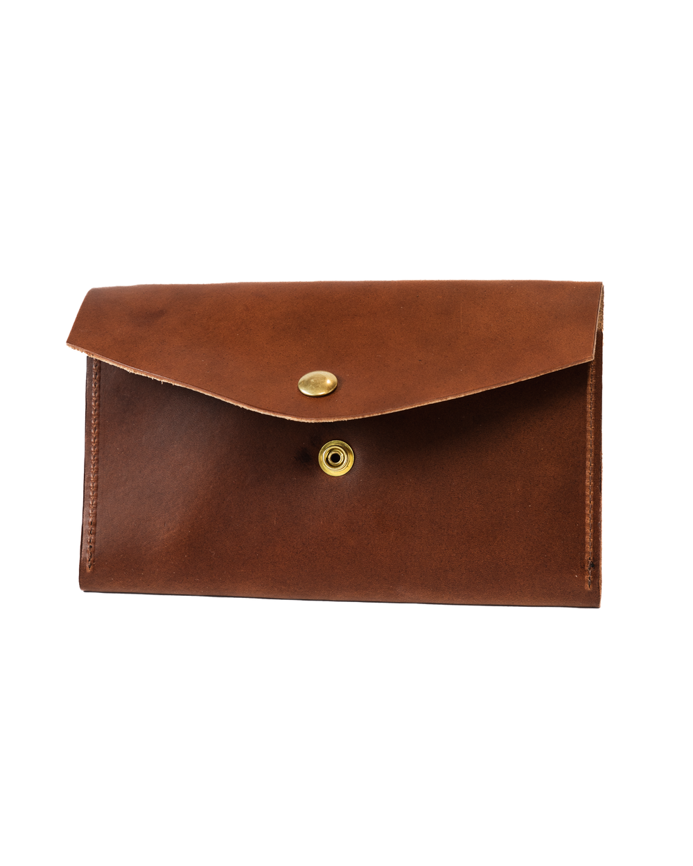 Trifold Wallet Brown Front Unsnapped #color_brown