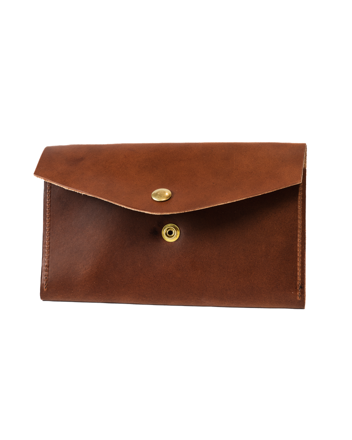 Trifold Wallet Brown Front Unsnapped #color_brown