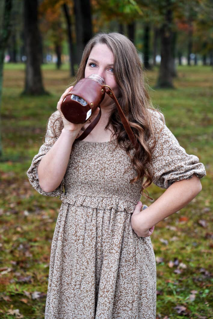 drinking from the homestead brand mason jar carrier